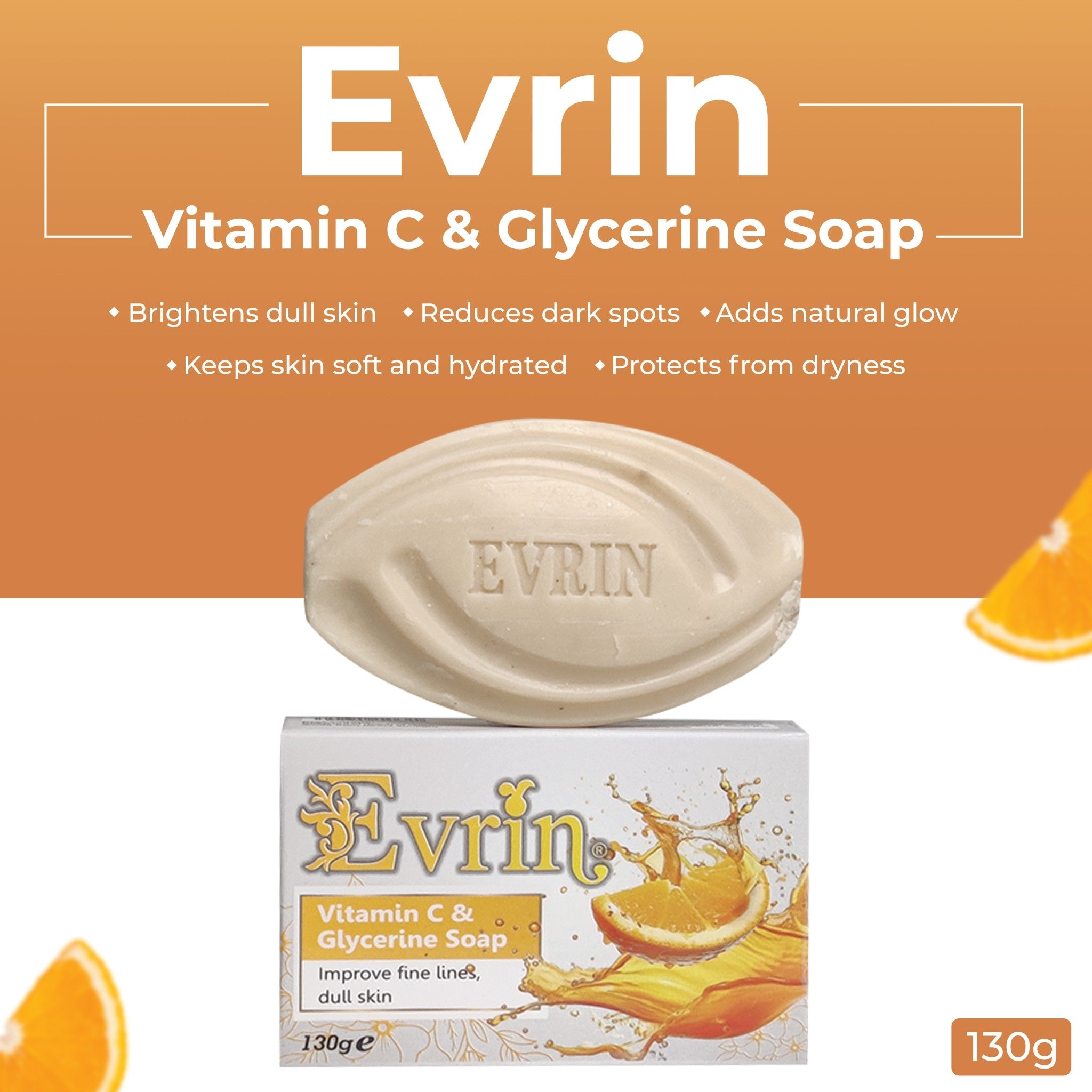 Evrin® Vitamin C & Glycerine Soap – Brighten & Refresh